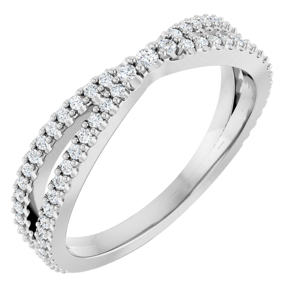 14K White Gold 1/3 CTW Natural Diamond Contour Band