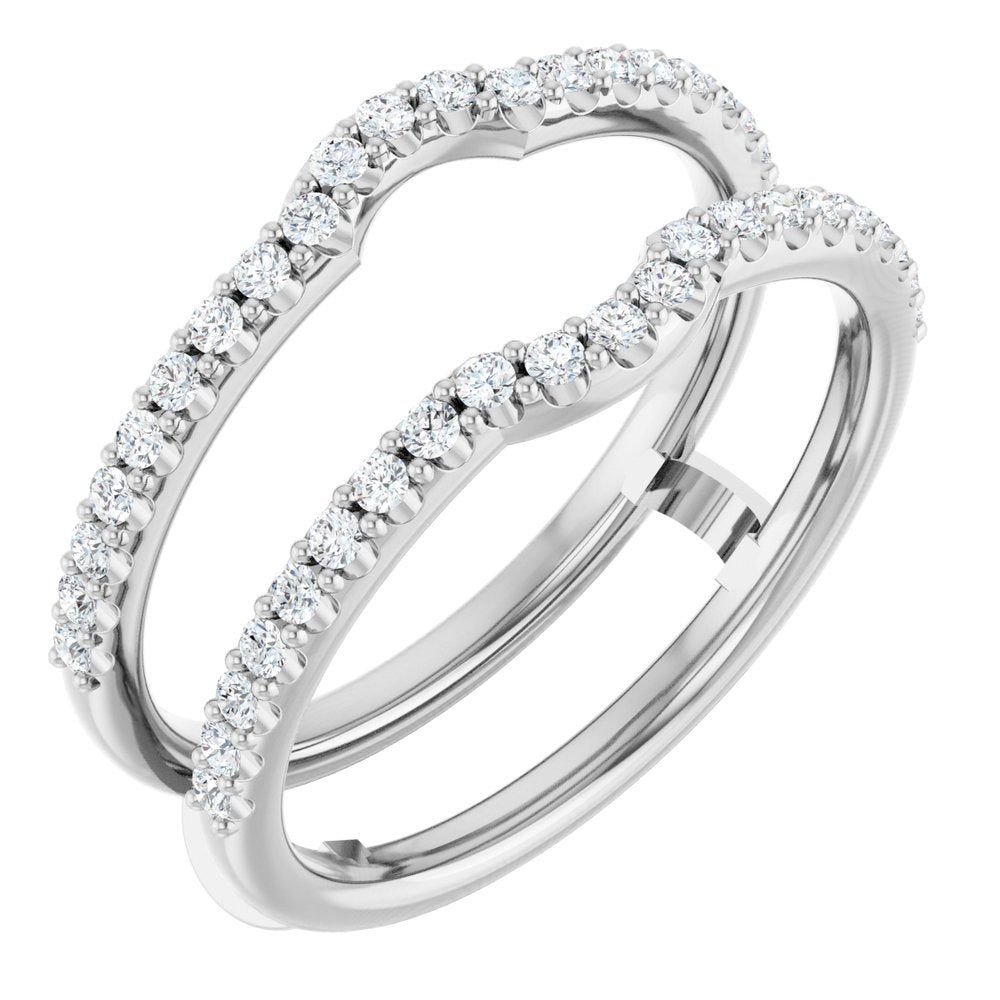 14K White Gold 1/3 CTW Natural Diamond Ring Guard