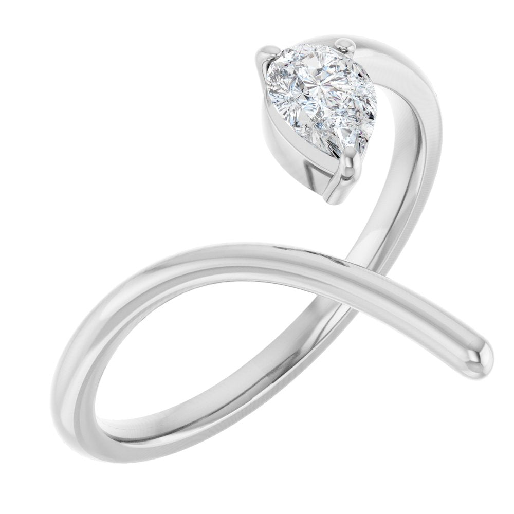 14K White Gold 1/3 CTW Natural Diamond Negative Space Ring