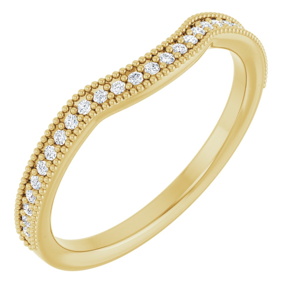 14K Yellow 1/8 CTW Natural Diamond Contour Band