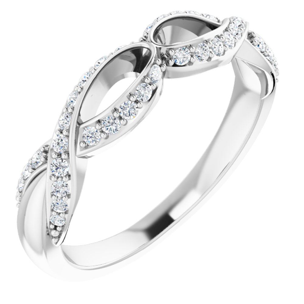14K White 3/8 CTW Natural Diamond Anniversary Band