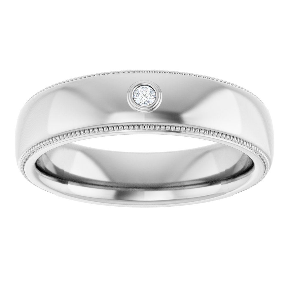 14K White .03 CTW Natural Diamond Band
