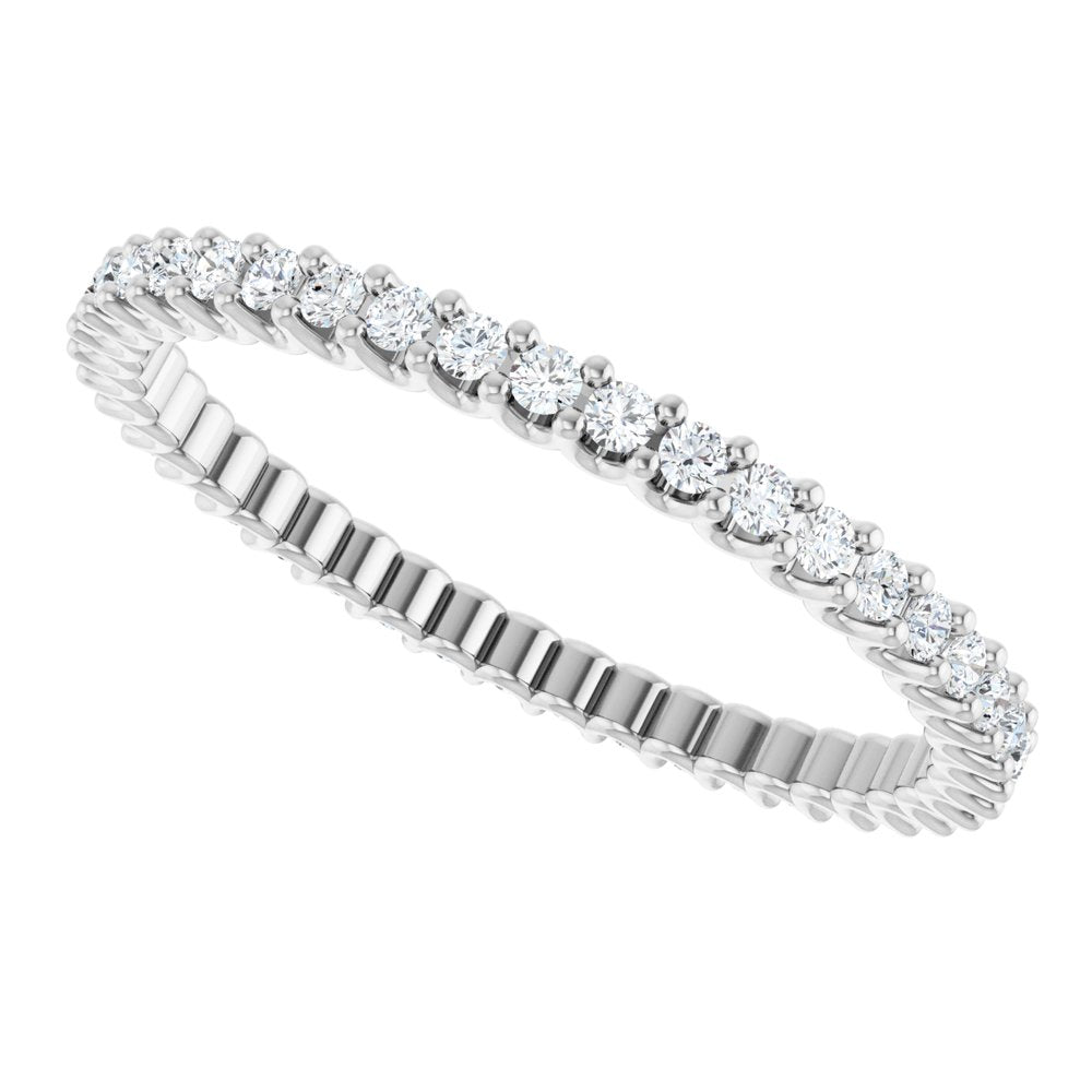 14K White 1 1/2 CTW Natural Diamond Eternity Band Size 7