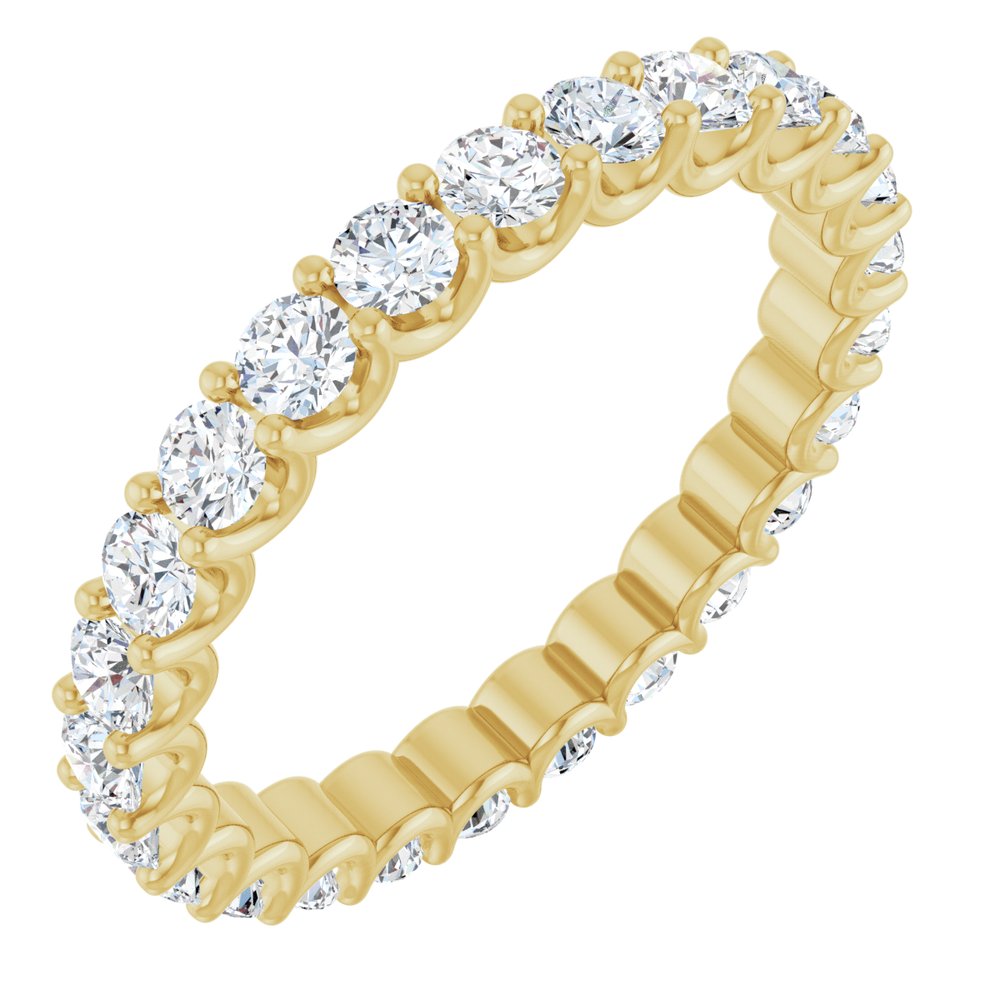 14K Yellow Gold 1 1/2 CTW Natural Diamond Eternity Band Size 7