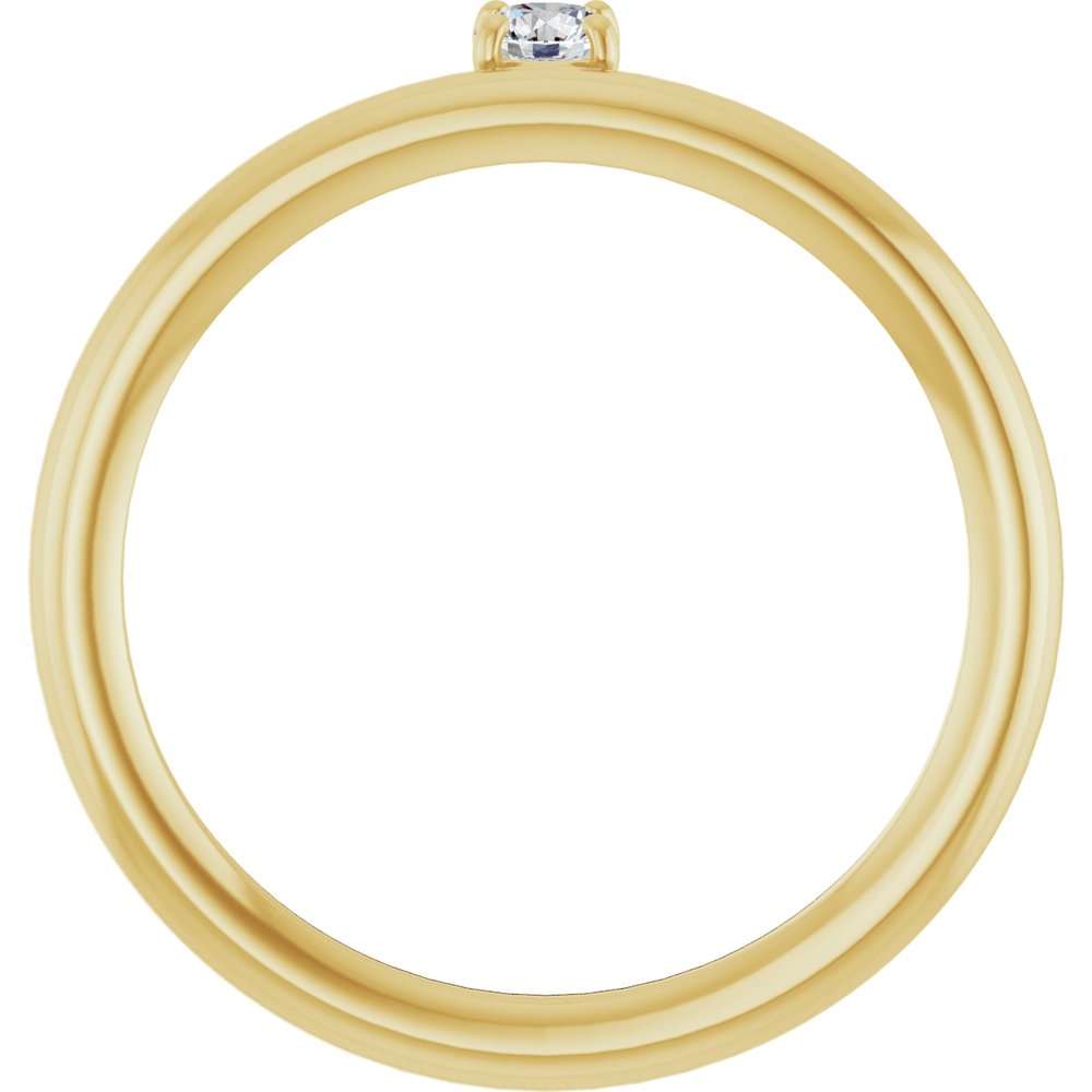 14K Yellow Gold 1/10 CT Natural Diamond Stackable Ring