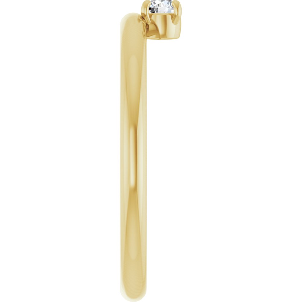 14K Yellow Gold 1/10 CT Natural Diamond Stackable Ring