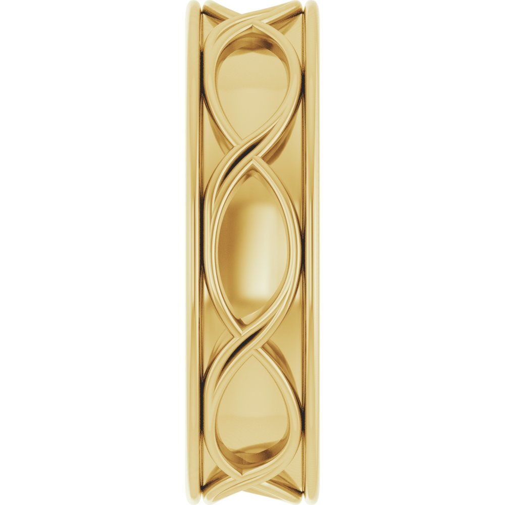 14K Yellow Gold 6.4 mm Infinity-Inspired Flat Band Size 10