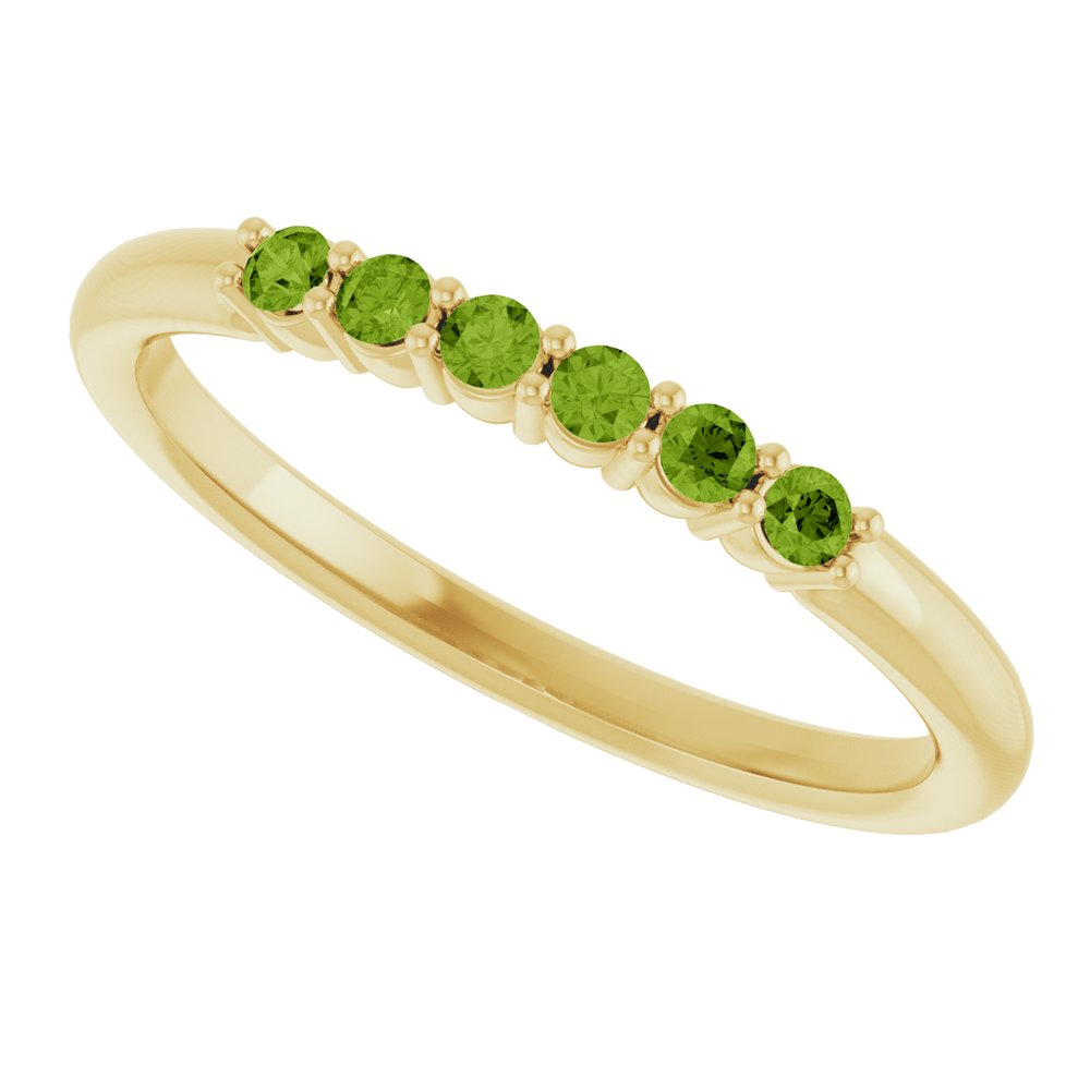 14K Yellow Natural Peridot Stackable Ring