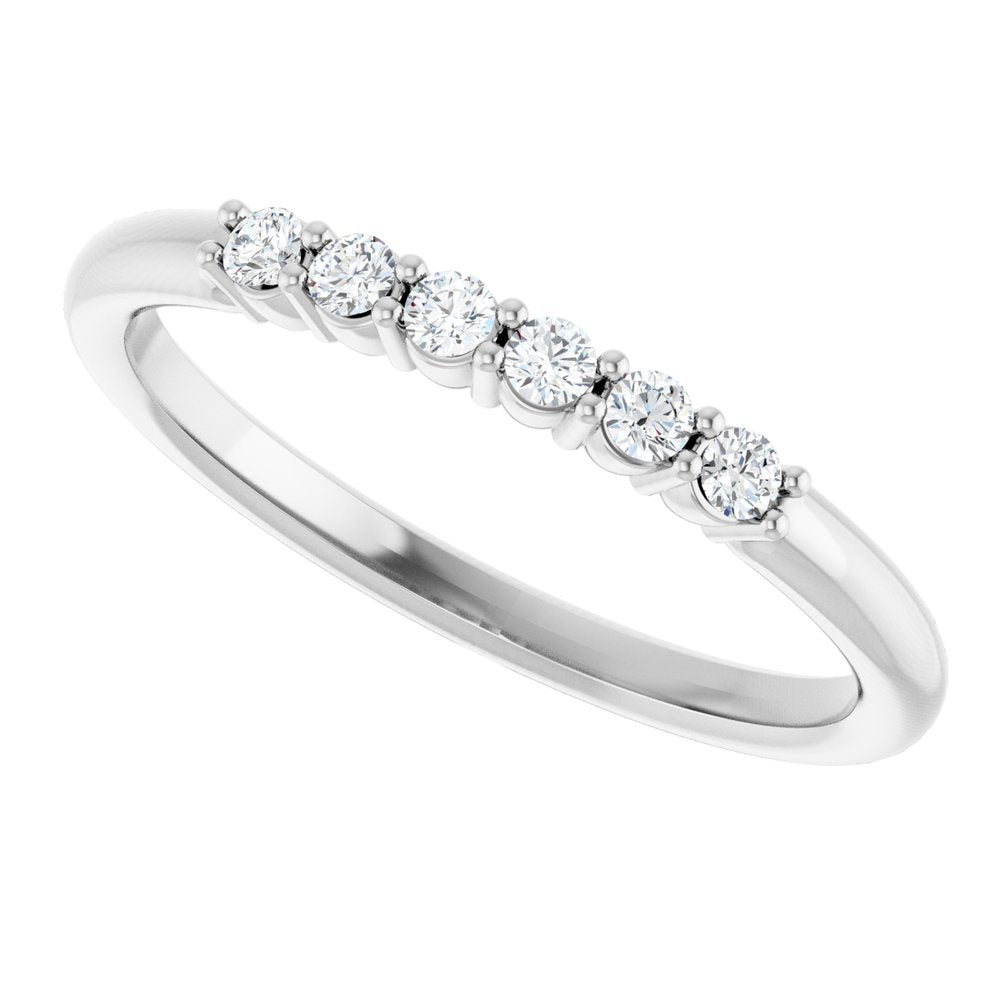 14K White Gold 1/8 CTW Natural Diamond Stackable Ring