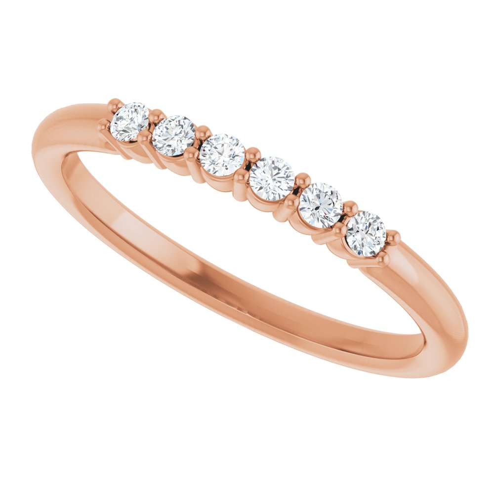 14K Rose 1/8 CTW Natural Diamond Stackable Ring