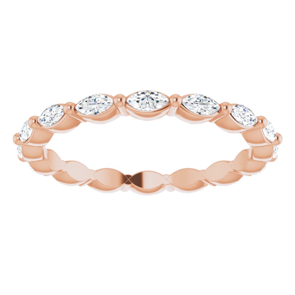 14K Rose Gold 1/2 CTW Natural Diamond Eternity Band Size 7