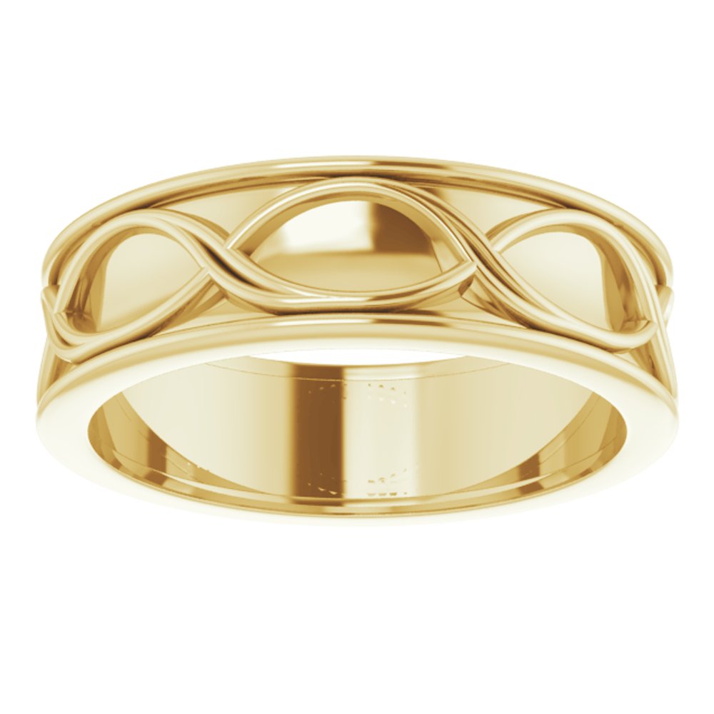 10K Yellow Gold 6.4 mm Infinity-Inspired Flat Band Size 9