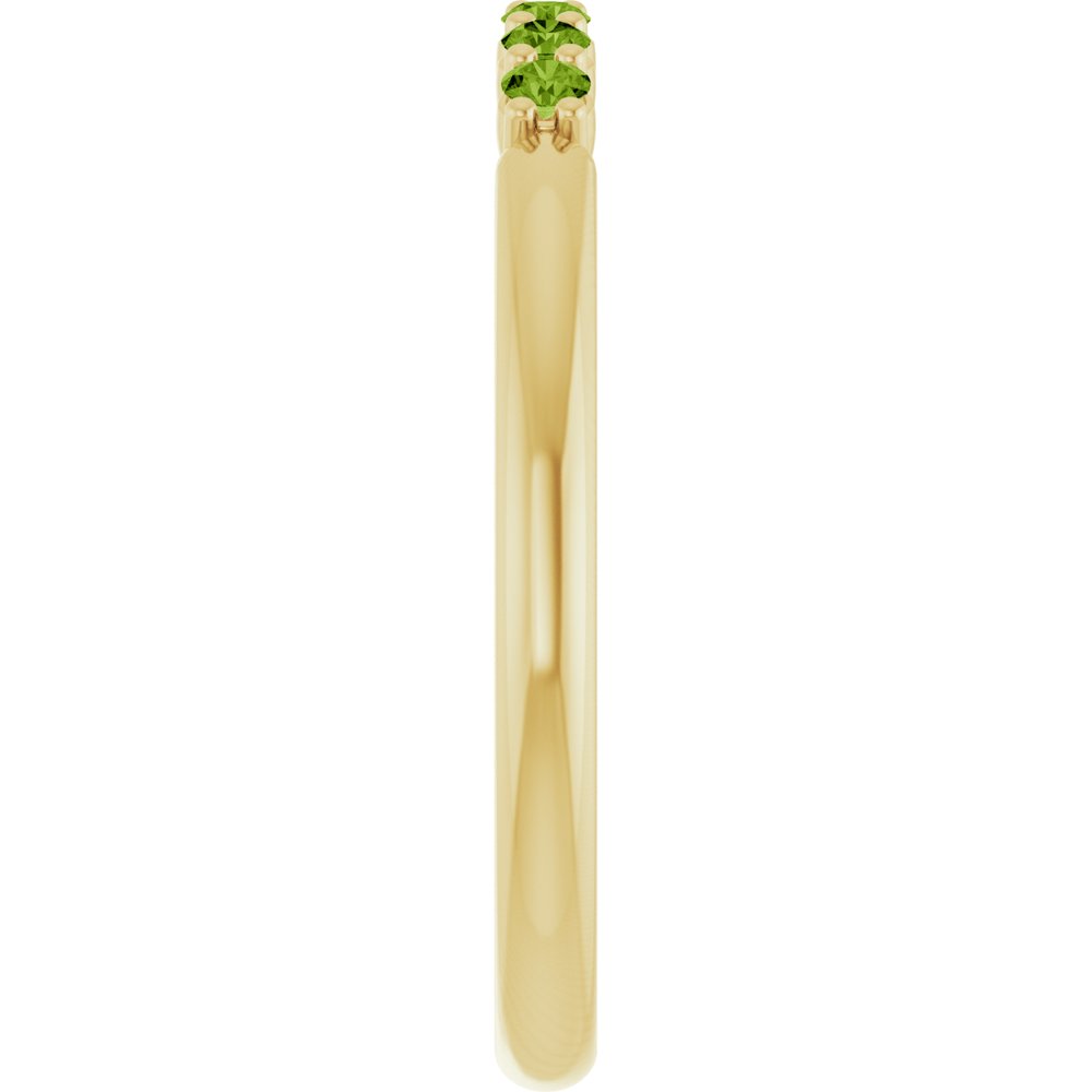 14K Yellow Natural Peridot Stackable Ring
