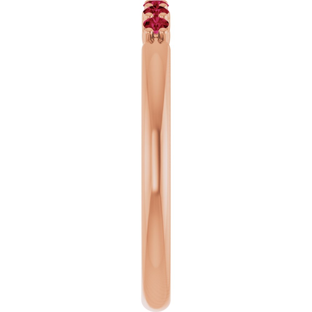 14K Rose Gold Natural Ruby Stackable Ring