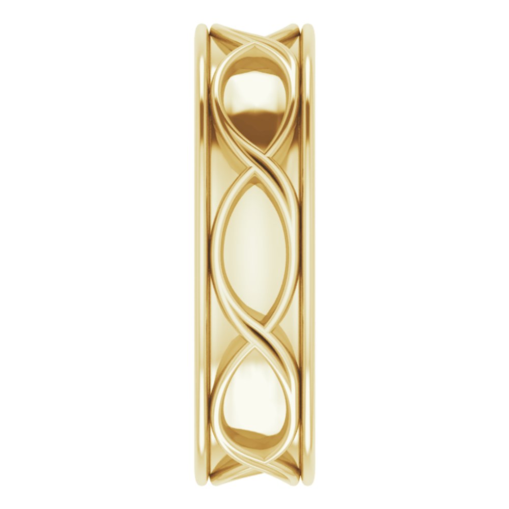 14K Yellow Gold 6.4 mm Infinity-Inspired Flat Band Size 10.5
