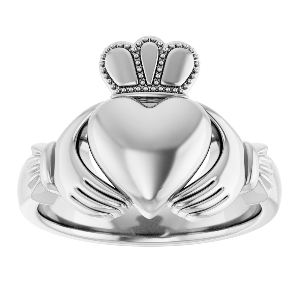 Sterling Silver 8.5 mm Claddagh Band Size 6