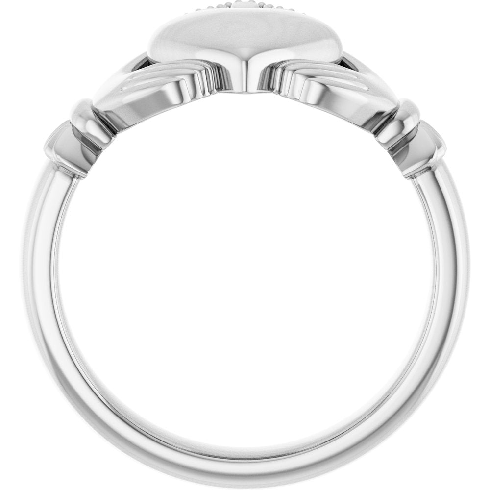 Sterling Silver 8.5 mm Claddagh Band Size 6