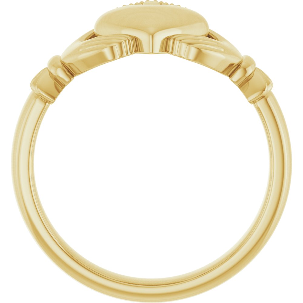 10K Yellow Gold 8.5 mm Claddagh Band Size 8