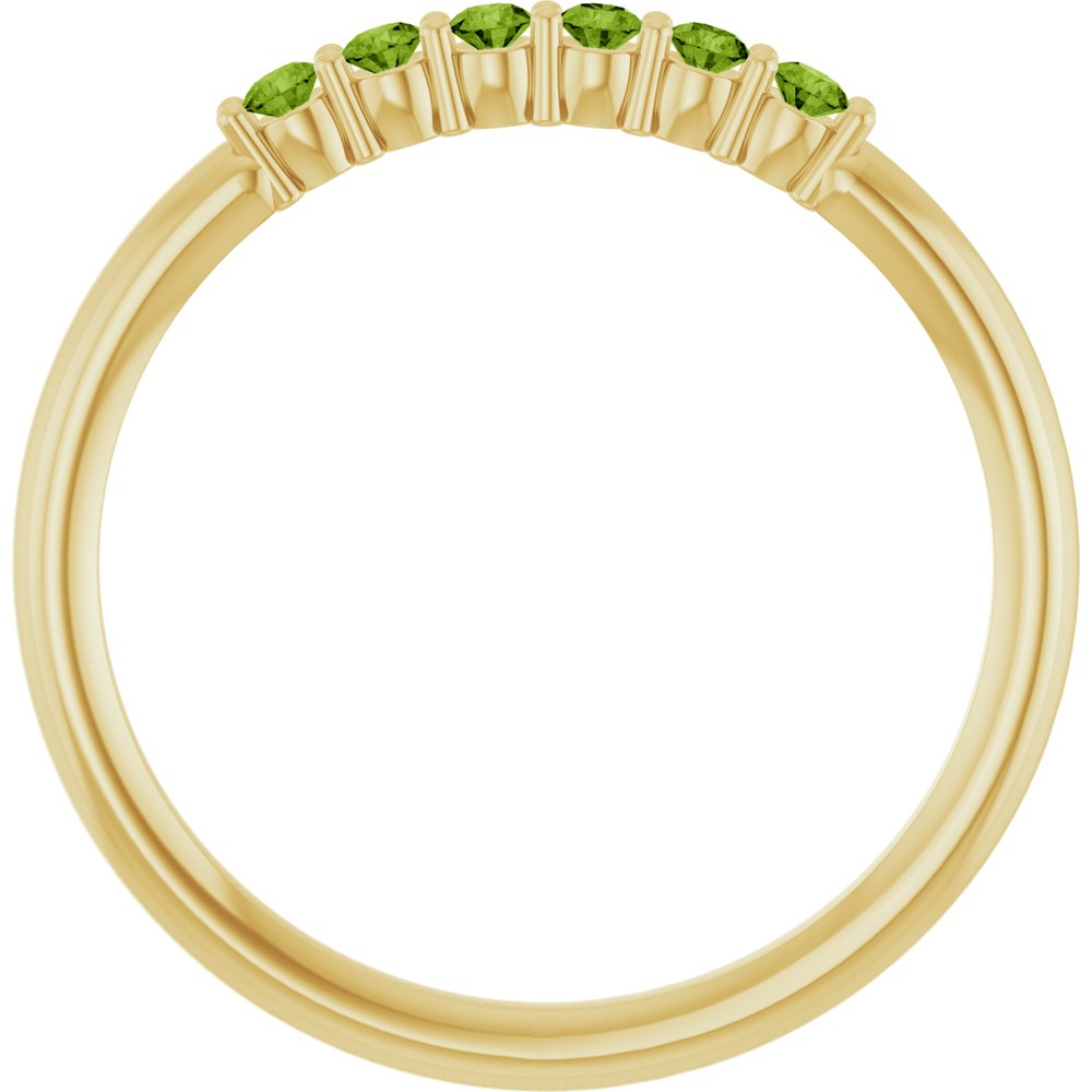 14K Yellow Natural Peridot Stackable Ring