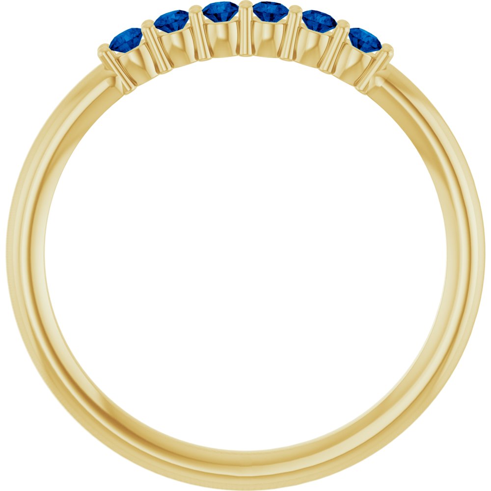 14K Yellow Natural Blue Sapphire Stackable Ring