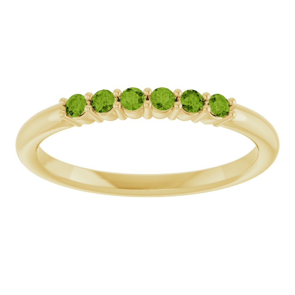 14K Yellow Natural Peridot Stackable Ring