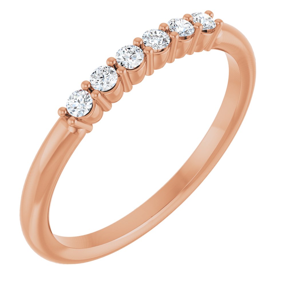 14K Rose 1/8 CTW Natural Diamond Stackable Ring
