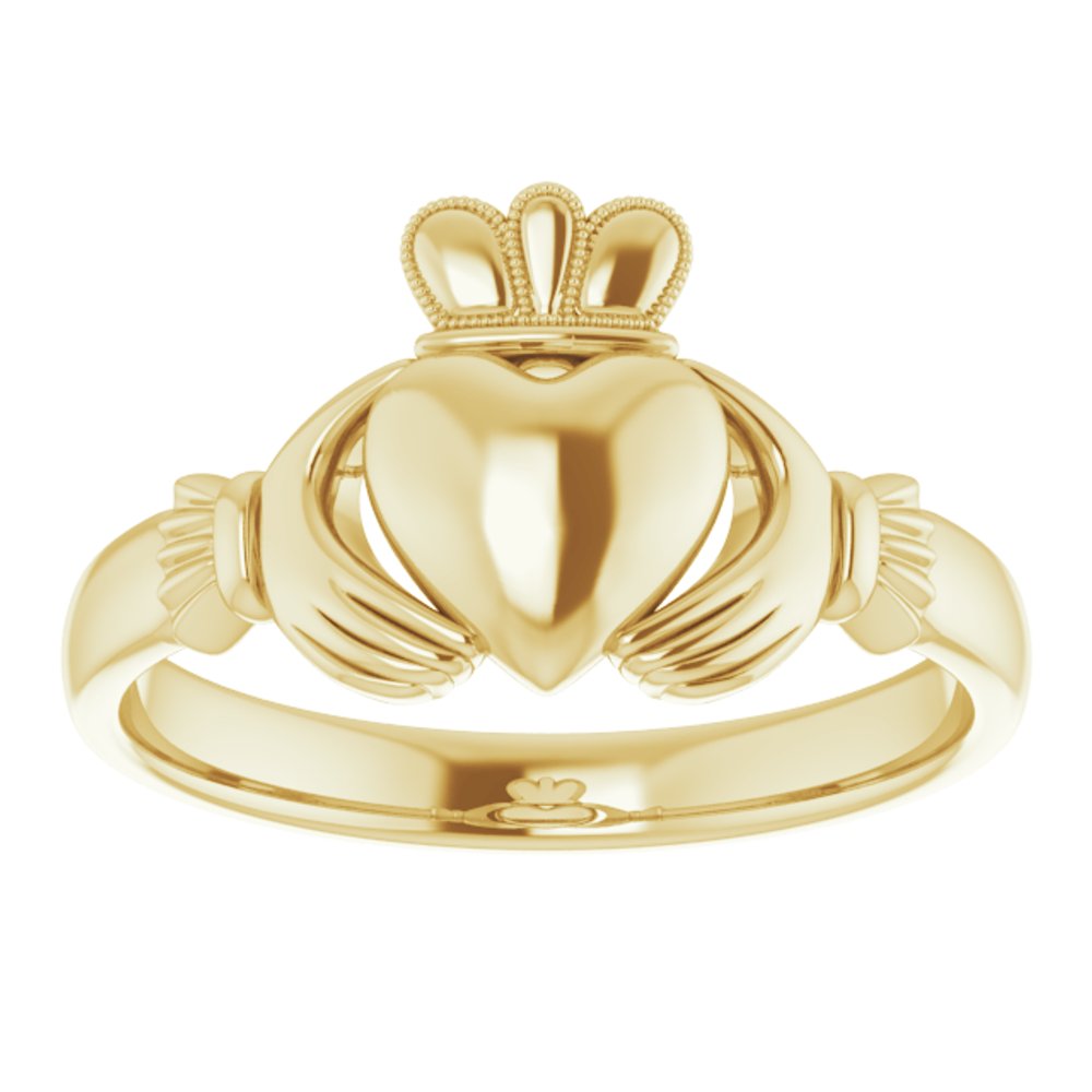 14K Yellow 8.5 mm Claddagh Band Size 12