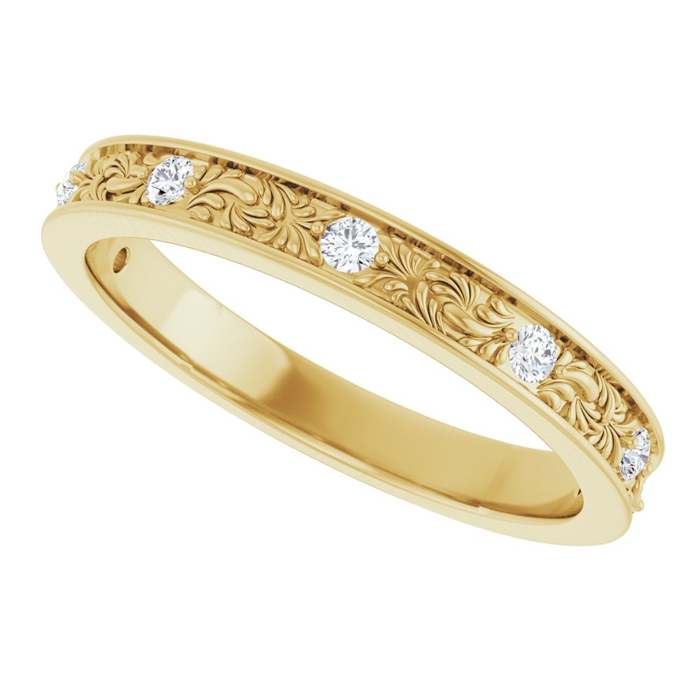 14K Yellow 1/8 CTW Natural Diamond Anniversary Band