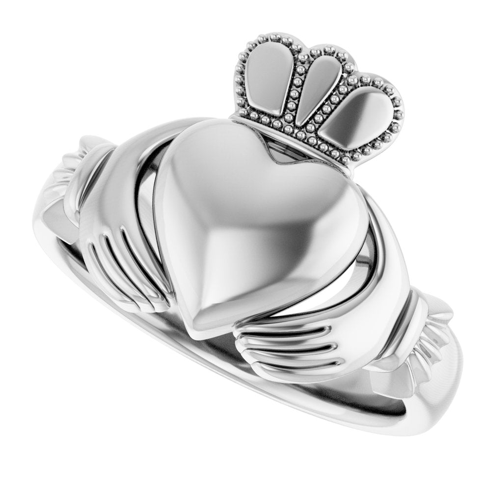 Sterling Silver 8.5 mm Claddagh Band Size 6