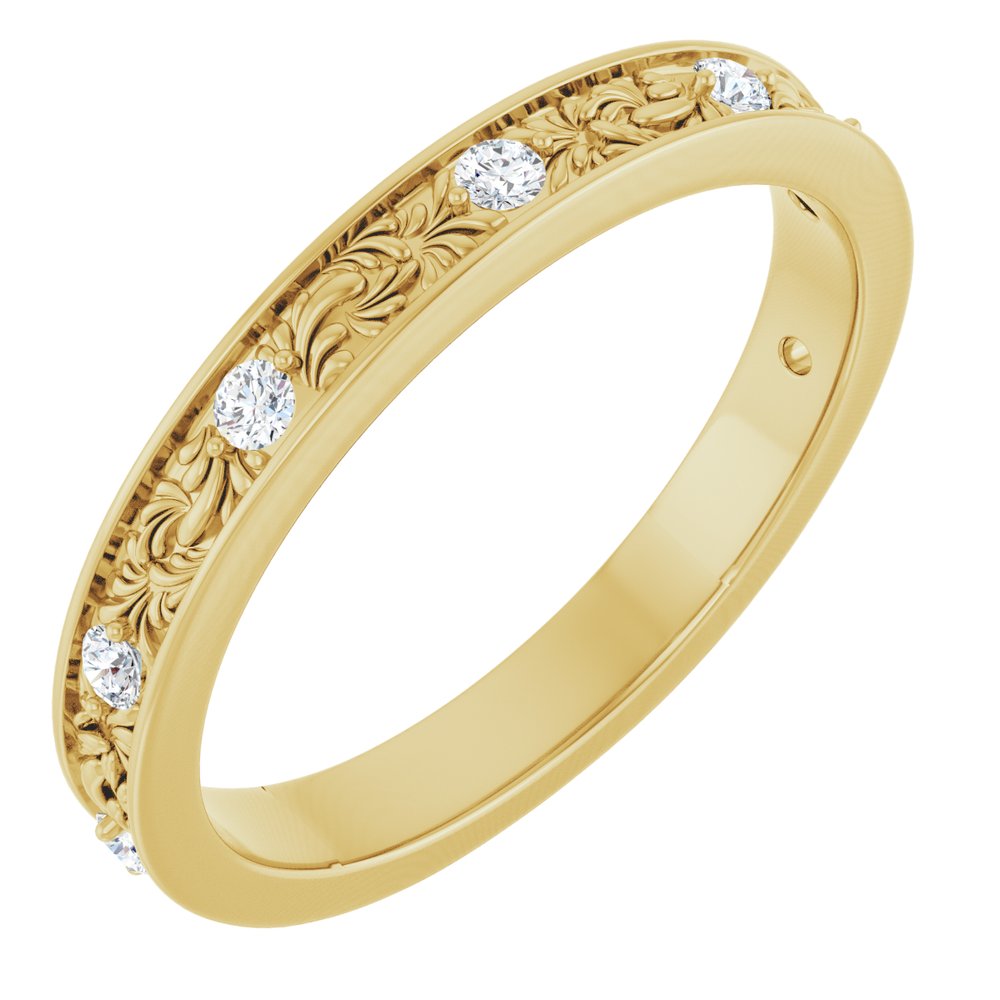14K Yellow 1/8 CTW Natural Diamond Anniversary Band