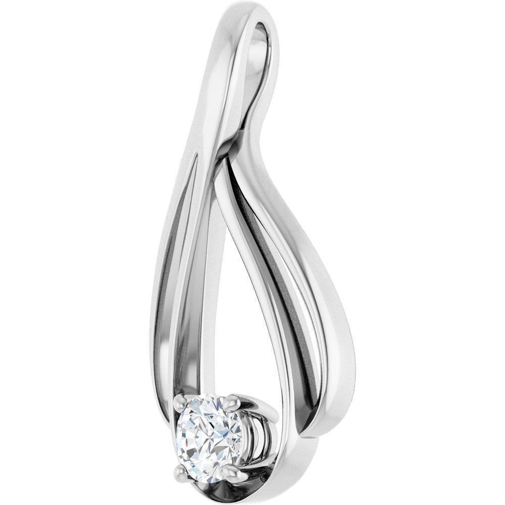 14K White 1/4 CTW Lab-Grown Diamond Teardrop Pendant