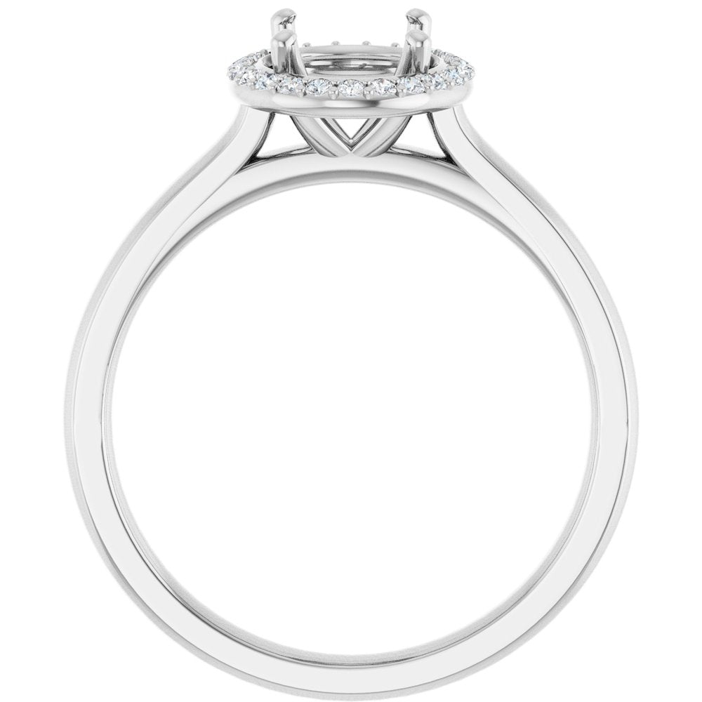 14K White 8x6 mm Oval 1/10 CTW Lab-Grown Diamond Semi-Set Engagement Ring