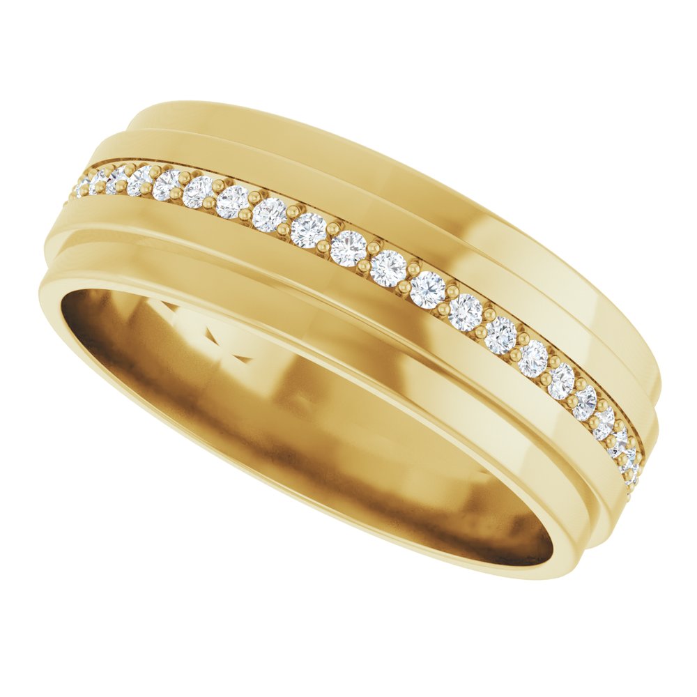 14K Yellow Gold 1/3 CTW Natural Diamond Eternity Band Size 10