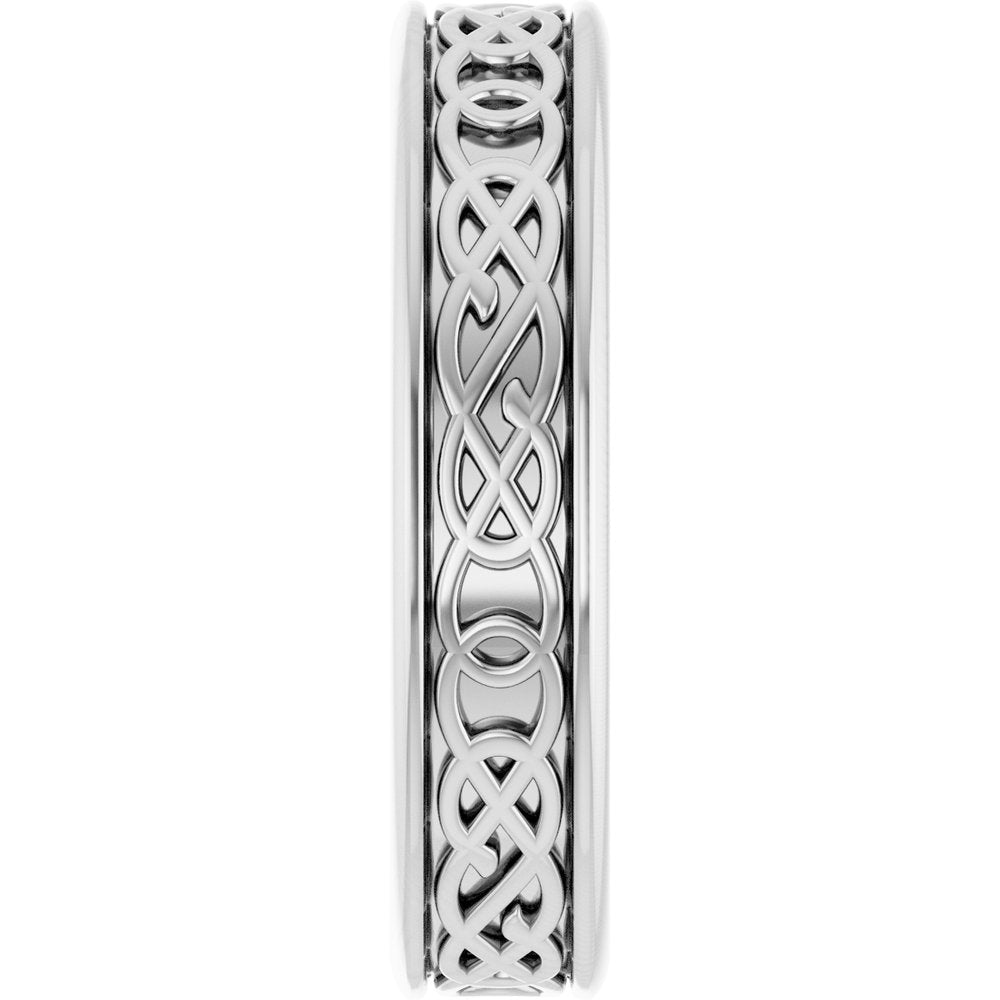 Sterling Silver 5 mm Celtic-Inspired Flat Band Size 10