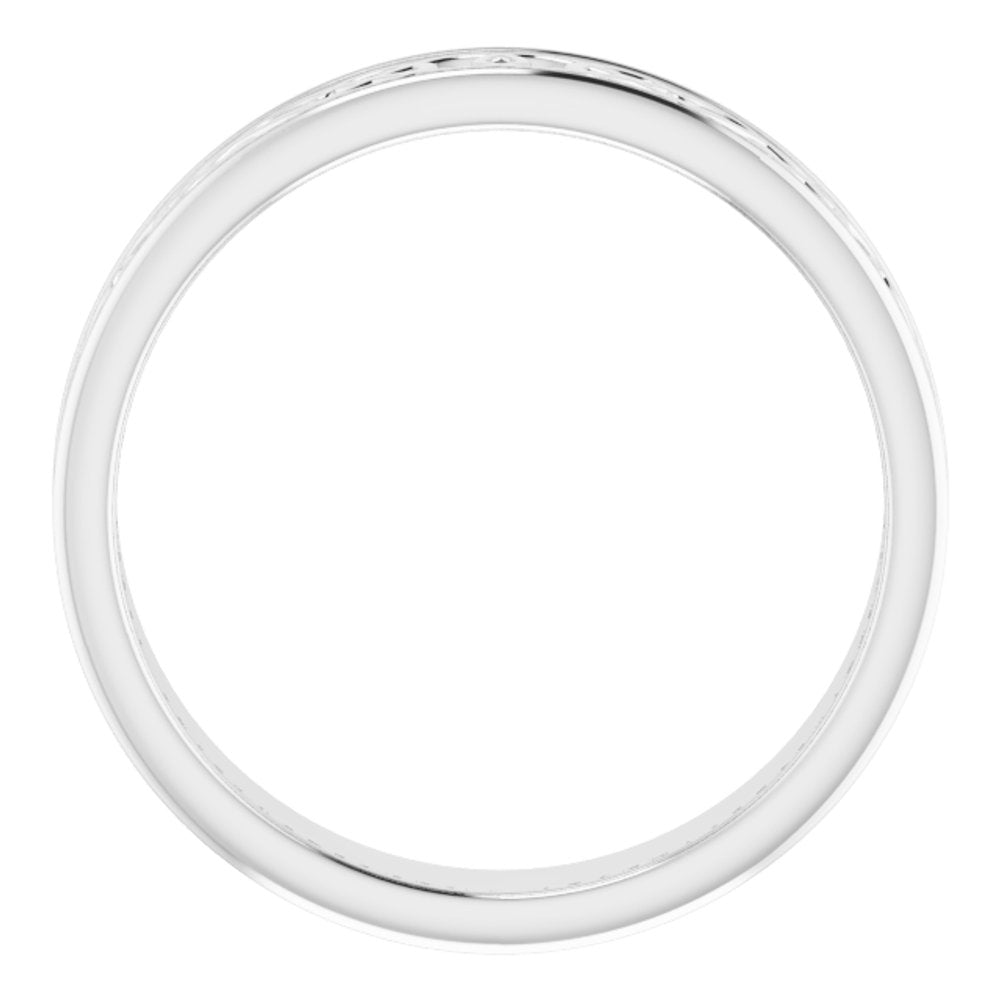 14K White Gold 5 mm Celtic-Inspired Flat Band Size 10.5