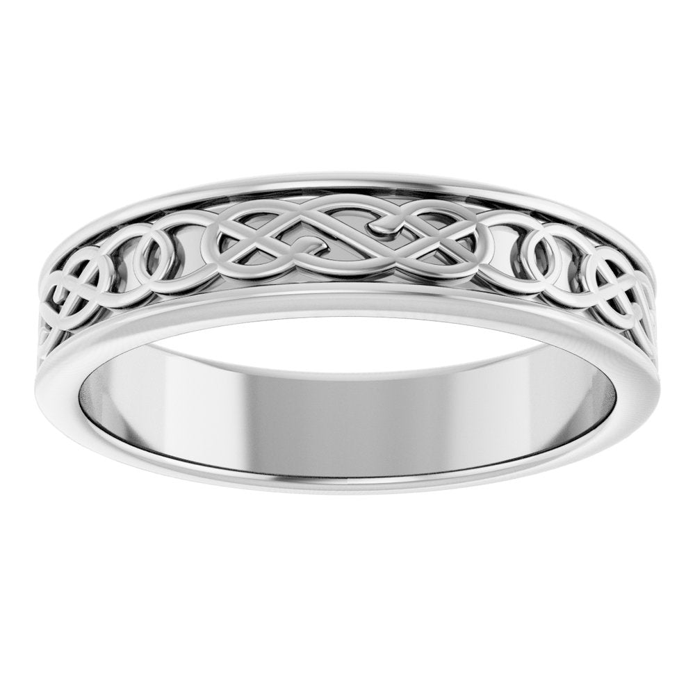 Sterling Silver 5 mm Celtic-Inspired Flat Band Size 10