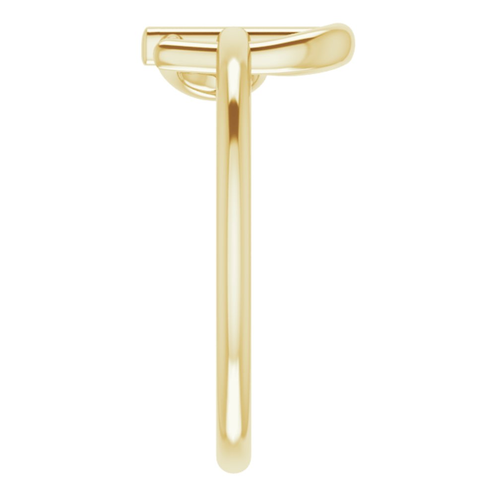 14K Yellow Gold Heart Cross Ring