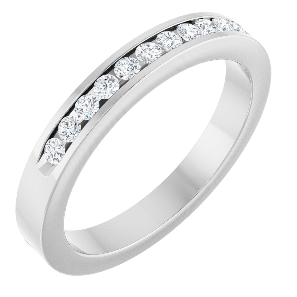 14K White Gold 1/4 CTW Natural Diamond Anniversary Band Size 7