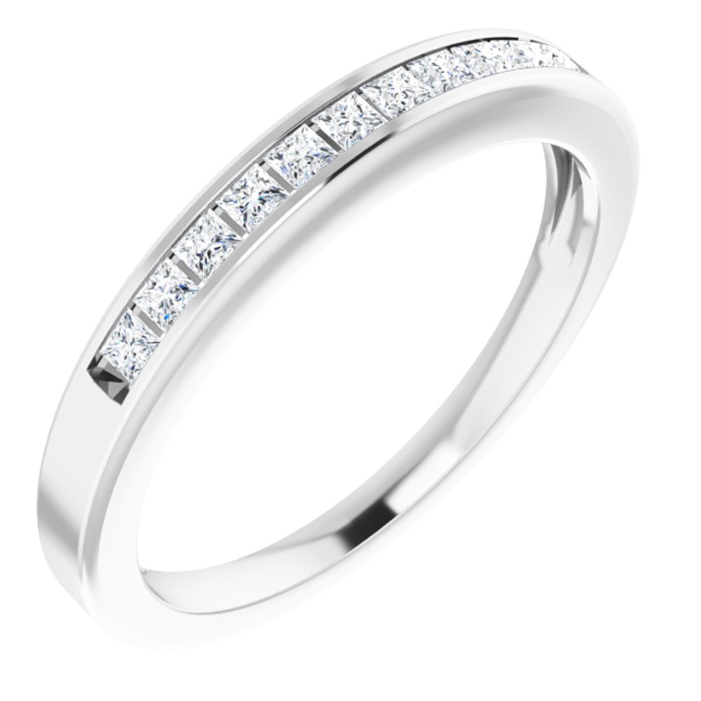 Platinum 1/4 CTW Natural Diamond Anniversary Band Size 5