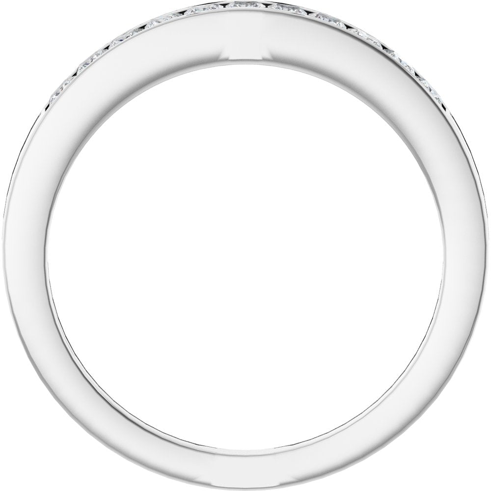 14K White Gold 3/8 CTW Natual Diamond Anniversary Band Size 7