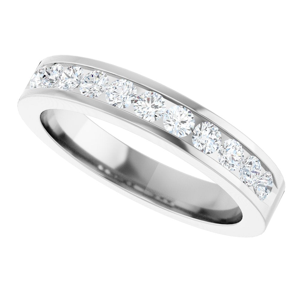 14K White Gold 1/2 CTW Natural Diamond Anniversary Band