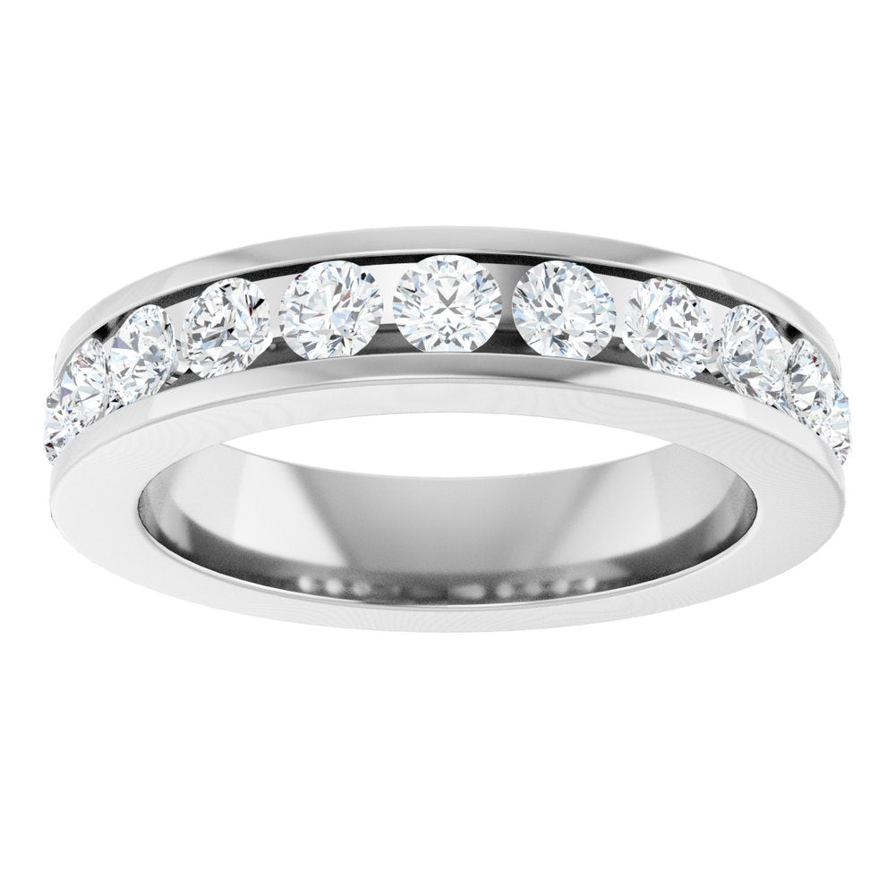 14K White 1 CTW Natural Diamond Anniversary Band Size 8