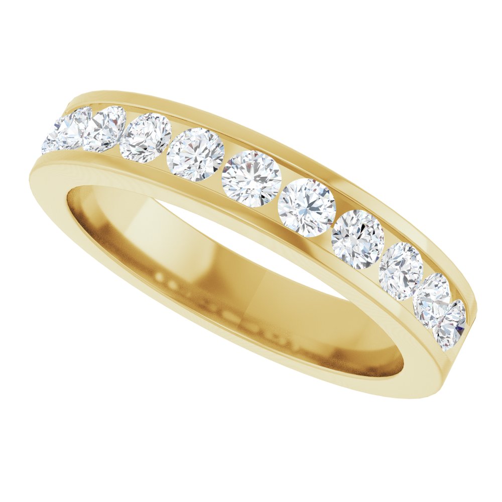 14K Yellow Gold 5/8 CTW Natural Diamond Anniversary Band