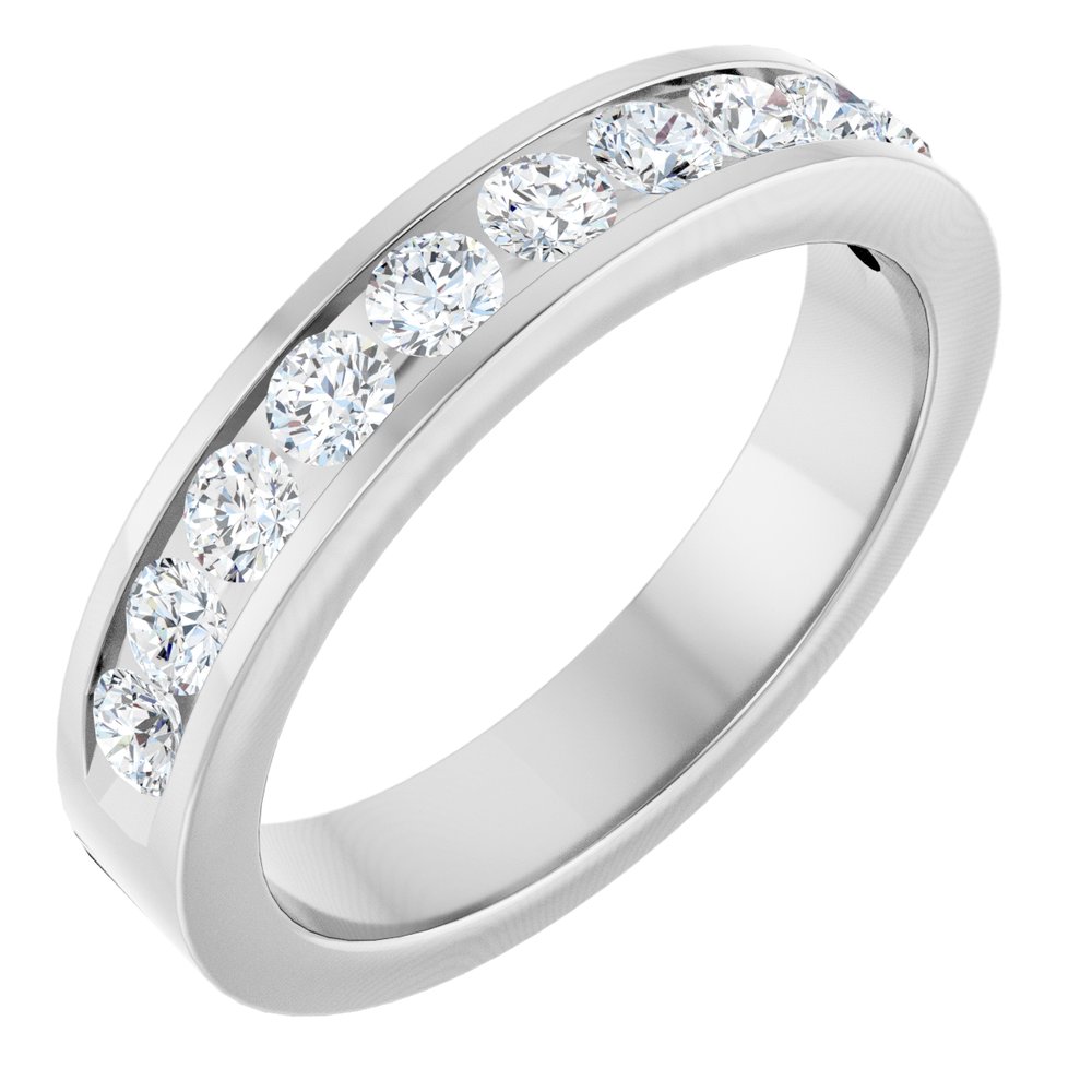 14K White Gold 5/8 CTW Natural Diamond Anniversary Band