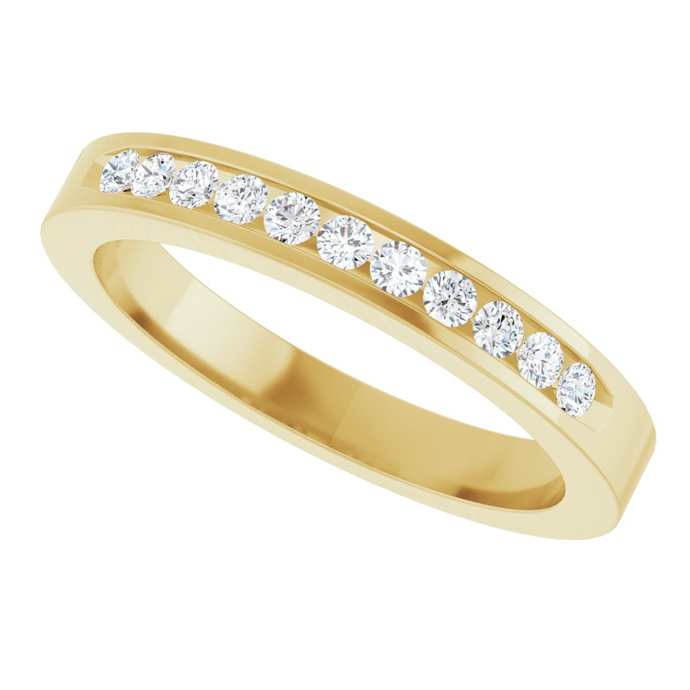 14K Yellow 1/4 CTW Natural Diamond Anniversary Band Size 7
