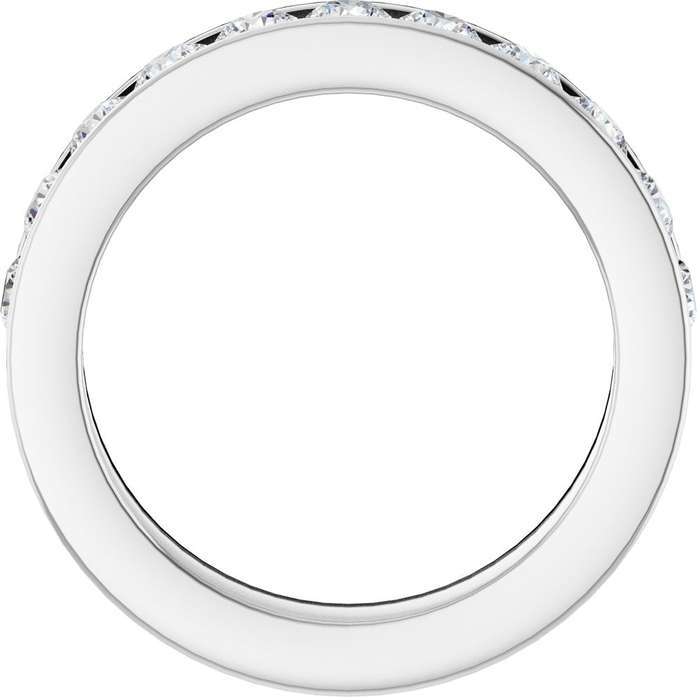 14K White 1 CTW Natural Diamond Anniversary Band Size 8