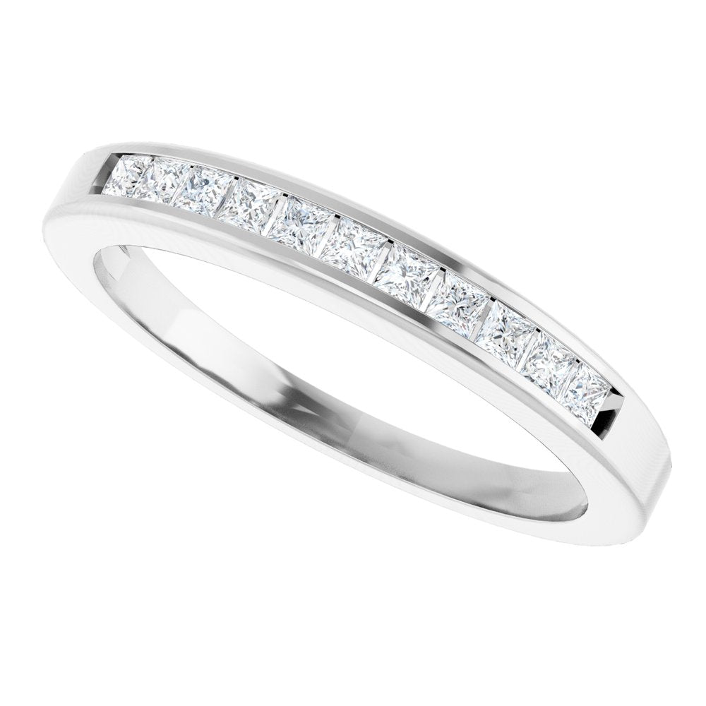 Platinum 1/4 CTW Natural Diamond Anniversary Band Size 7