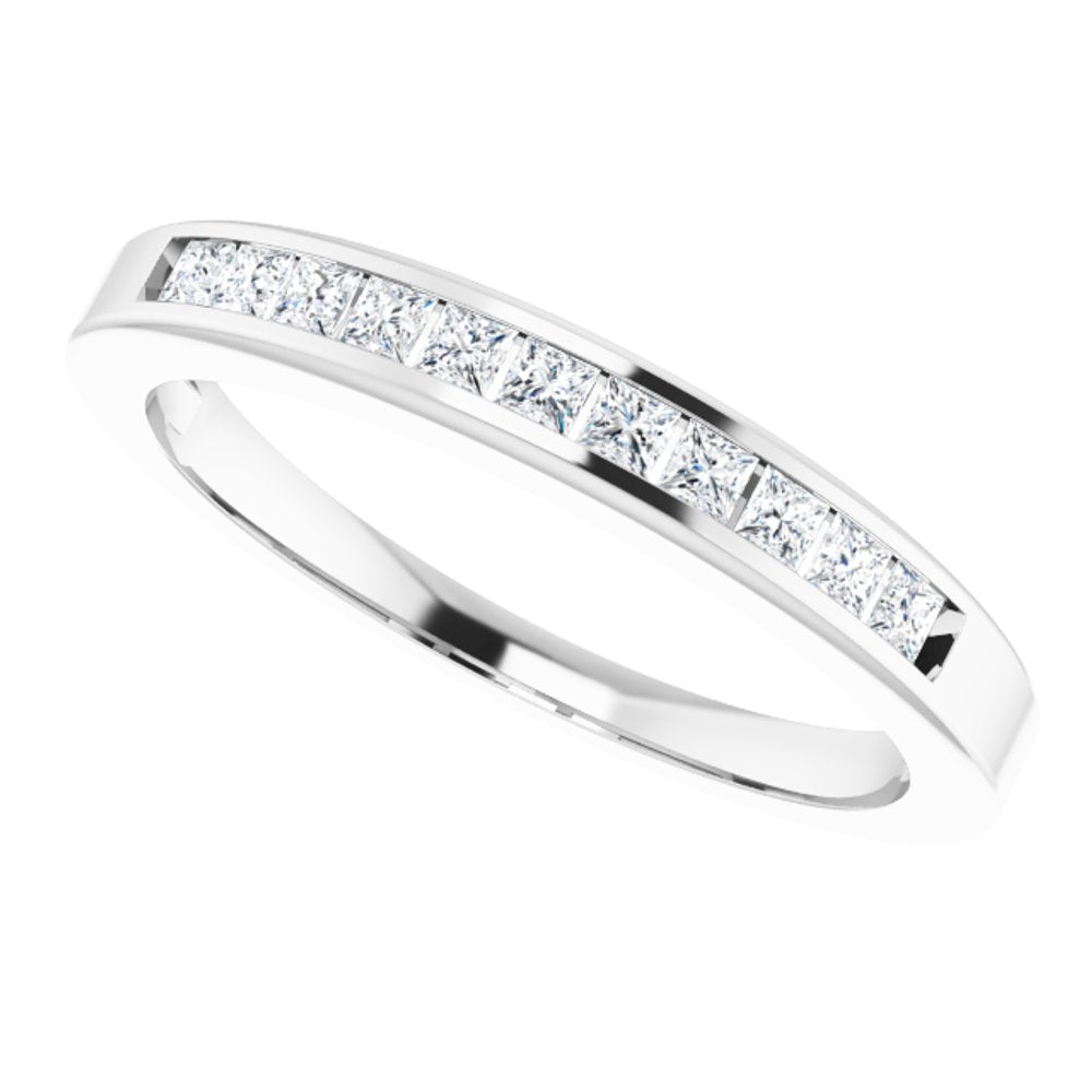Platinum 1/4 CTW Natural Diamond Anniversary Band Size 5