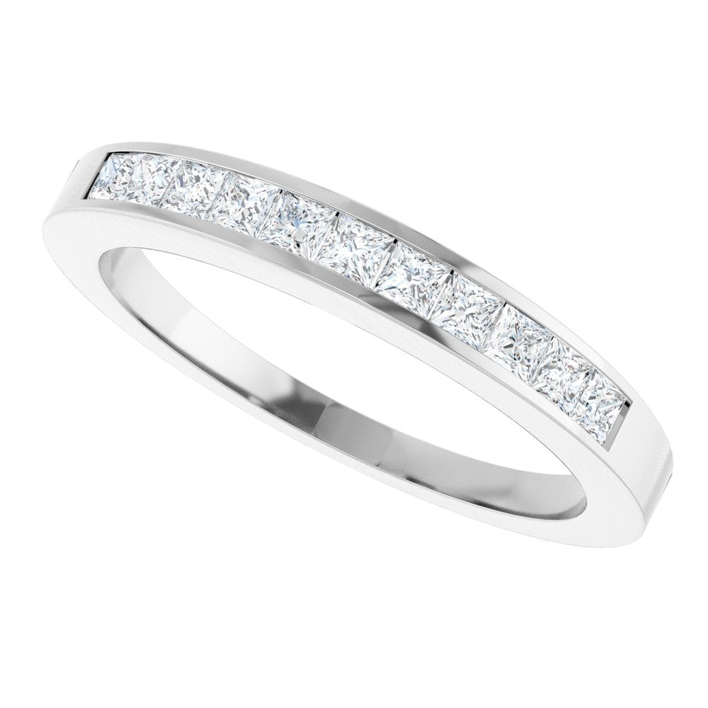 14K White Gold 3/8 CTW Natual Diamond Anniversary Band Size 7