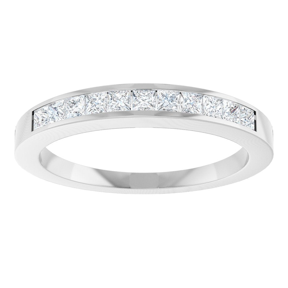 14K White Gold 3/8 CTW Natual Diamond Anniversary Band Size 7